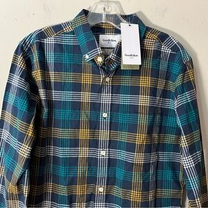 Goodfellow & Co Long Sleeve Plaid Poplin‎ Button Down Shirt Mens Medium Slim NWT